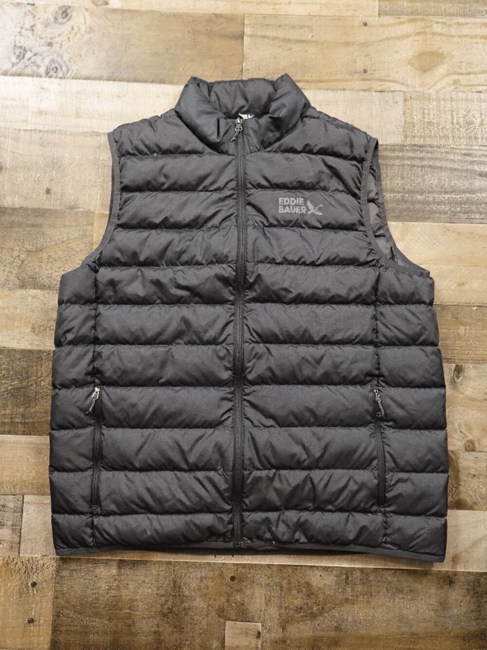 Eddie Bauer 650 Down Puffer Vest Men’s Tall XL Black Lightweight Outdoor